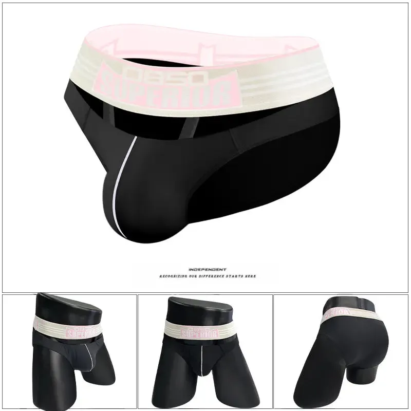 Men's Sexy Low-Rise Cotton Bikini Briefs with Supportive Pouch BS862