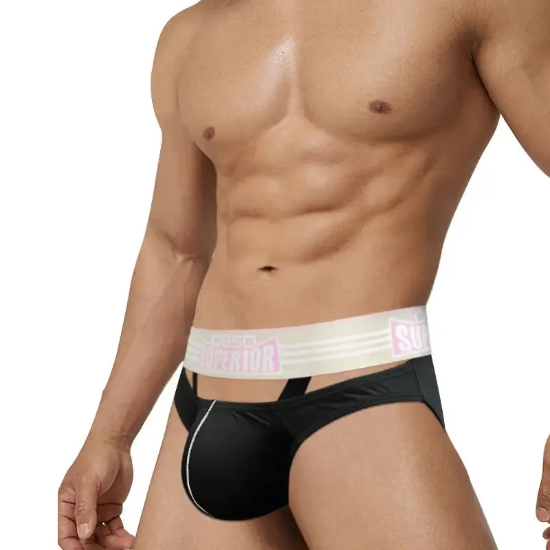 Men's Sexy Low-Rise Cotton Bikini Briefs with Supportive Pouch BS862