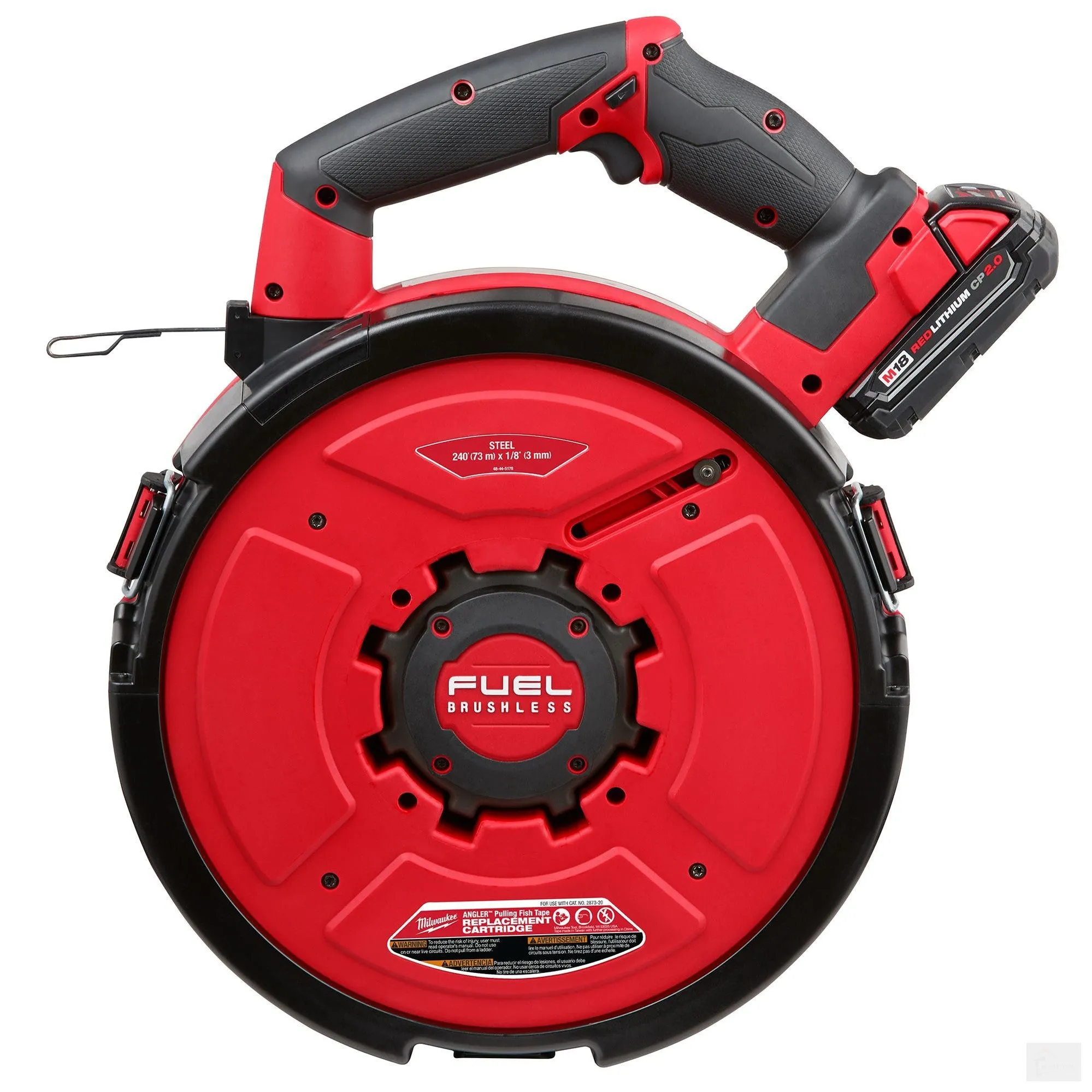 Milwaukee M18 FUEL™ ANGLER™ 240'ft Steel Pulling Fish Tape Kit (2873B-22)