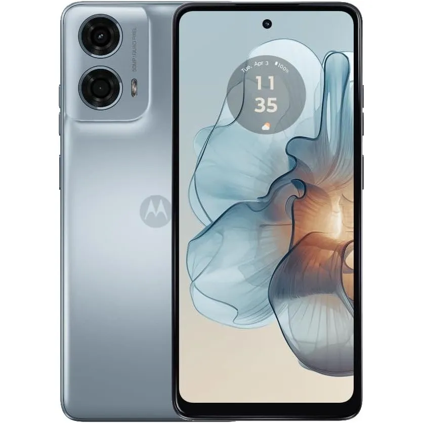 Motorola Moto G24 Power Dual SIM | 2024 | 8 256GB | GSM Unlocked Smartphone | 6.56" 90Hz IPS LCD Display | 50MP Camera | Li-Po 6000 mAh Battery | International Model | Case Included - (Glacier Blue)