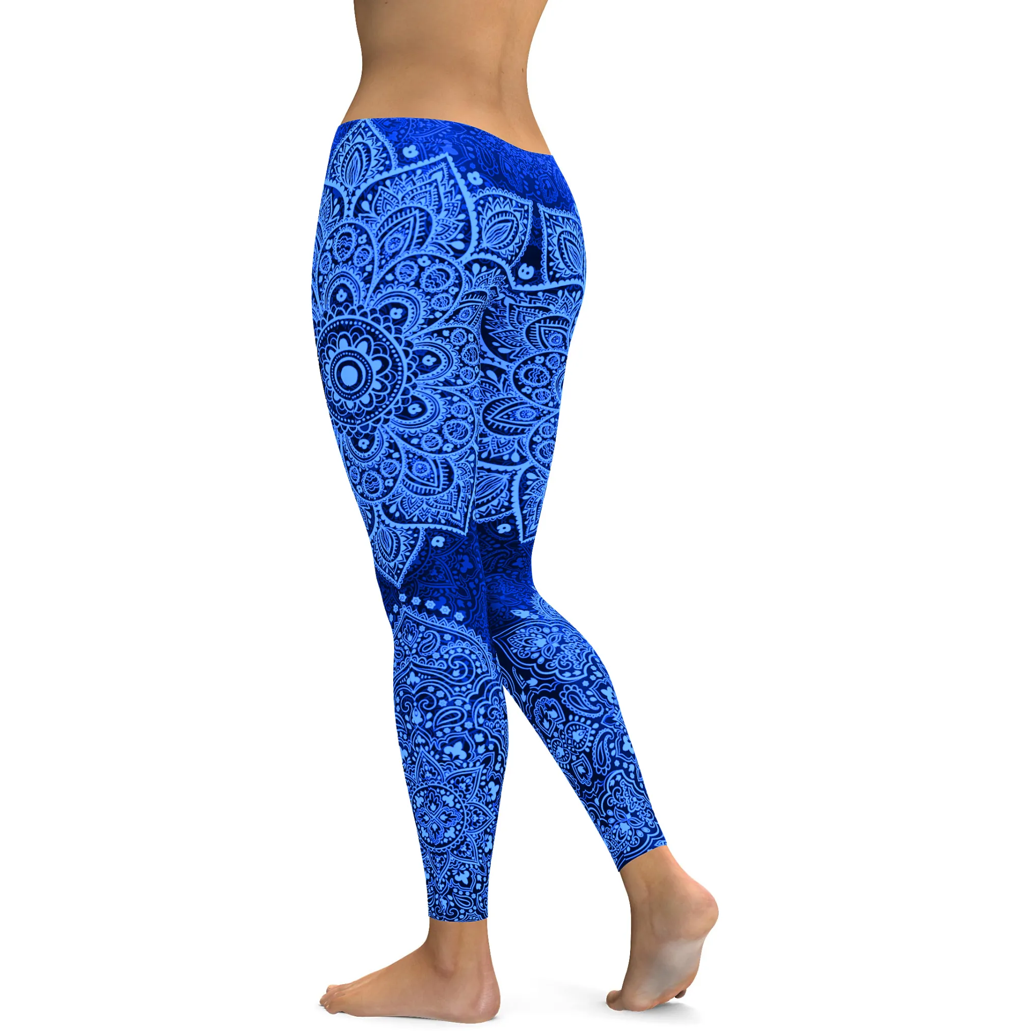 Navy and Light Blue Mandala Leggings