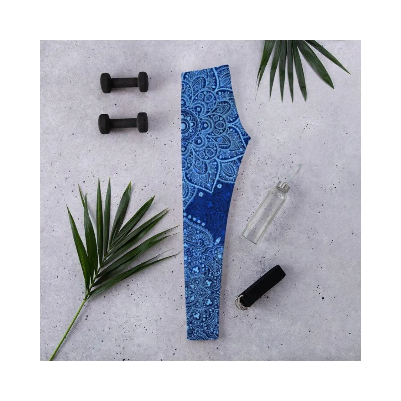 Navy and Light Blue Mandala Leggings