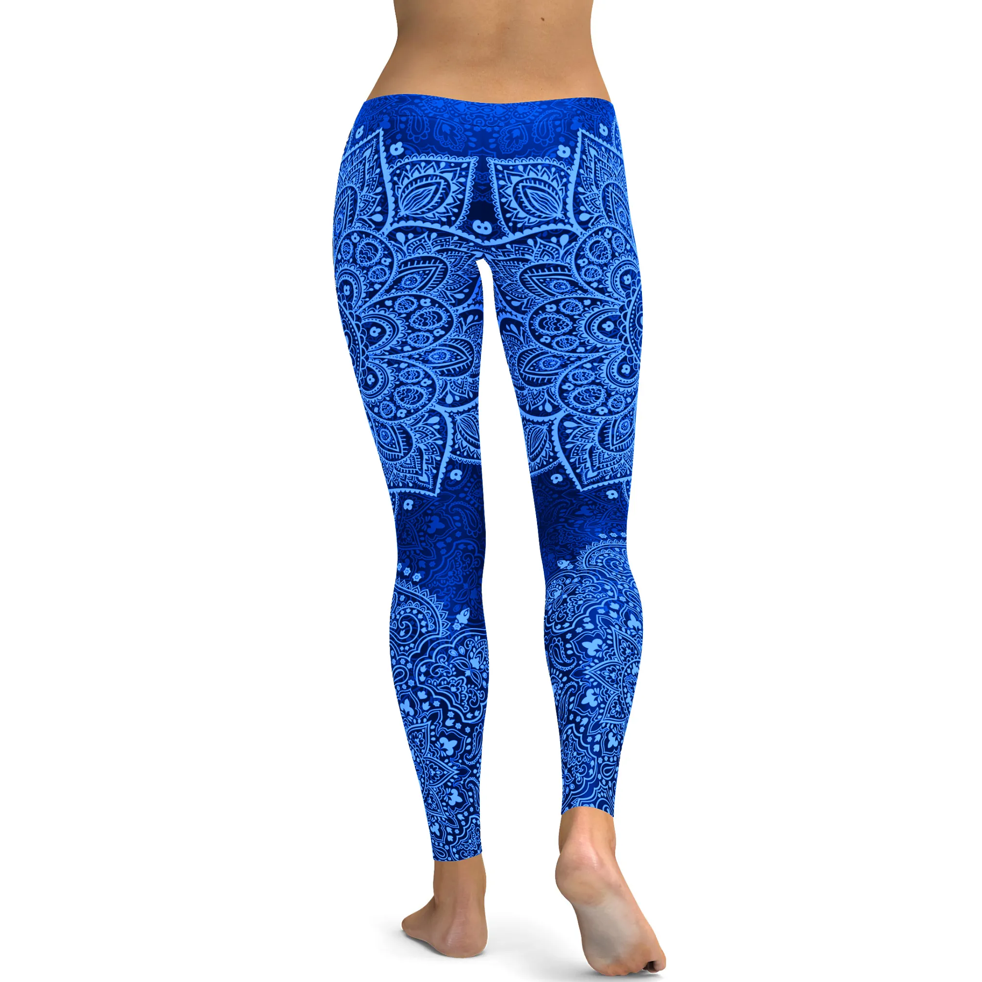 Navy and Light Blue Mandala Leggings