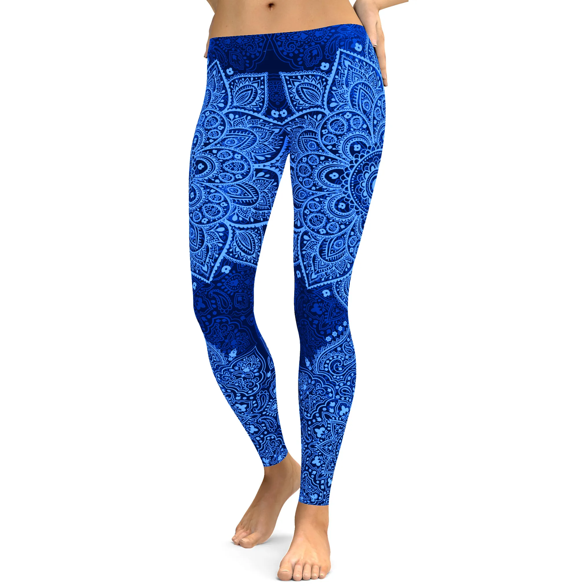 Navy and Light Blue Mandala Leggings