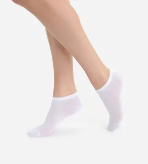 Pack of 2 pairs of white Light Coton invisible sock liners for women