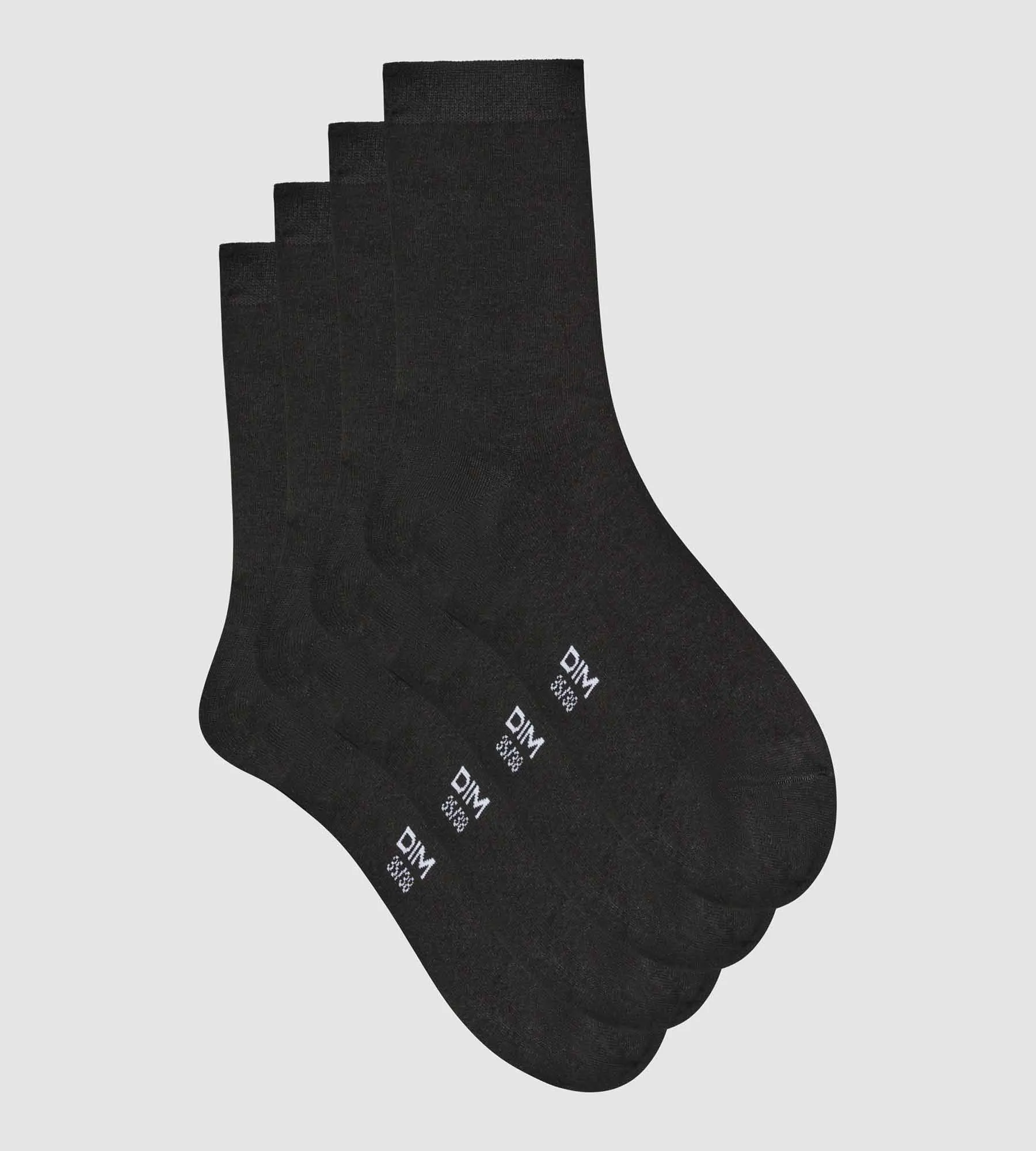 Pack of 2 pairs of women's viscose socks in Black Dim Bambou