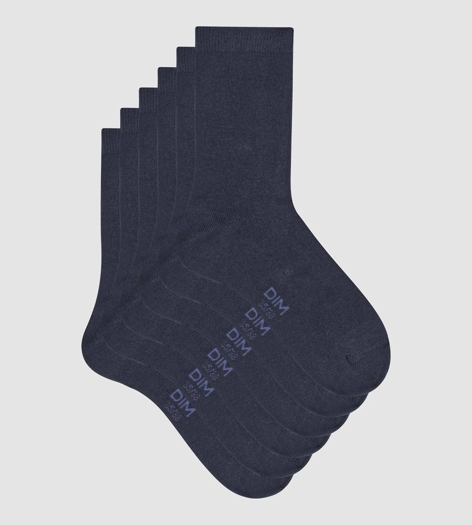 Pack of 3 pairs of women's cotton socks in Navy Blue Dim