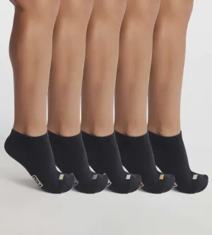 Pack of 5 pairs of unisex cotton navy socks with EcoDim labels