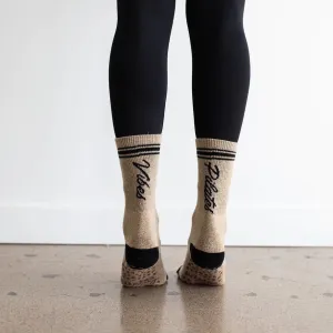 Pilates Vibes - Crew Grip Sock (Barre / Pilates)