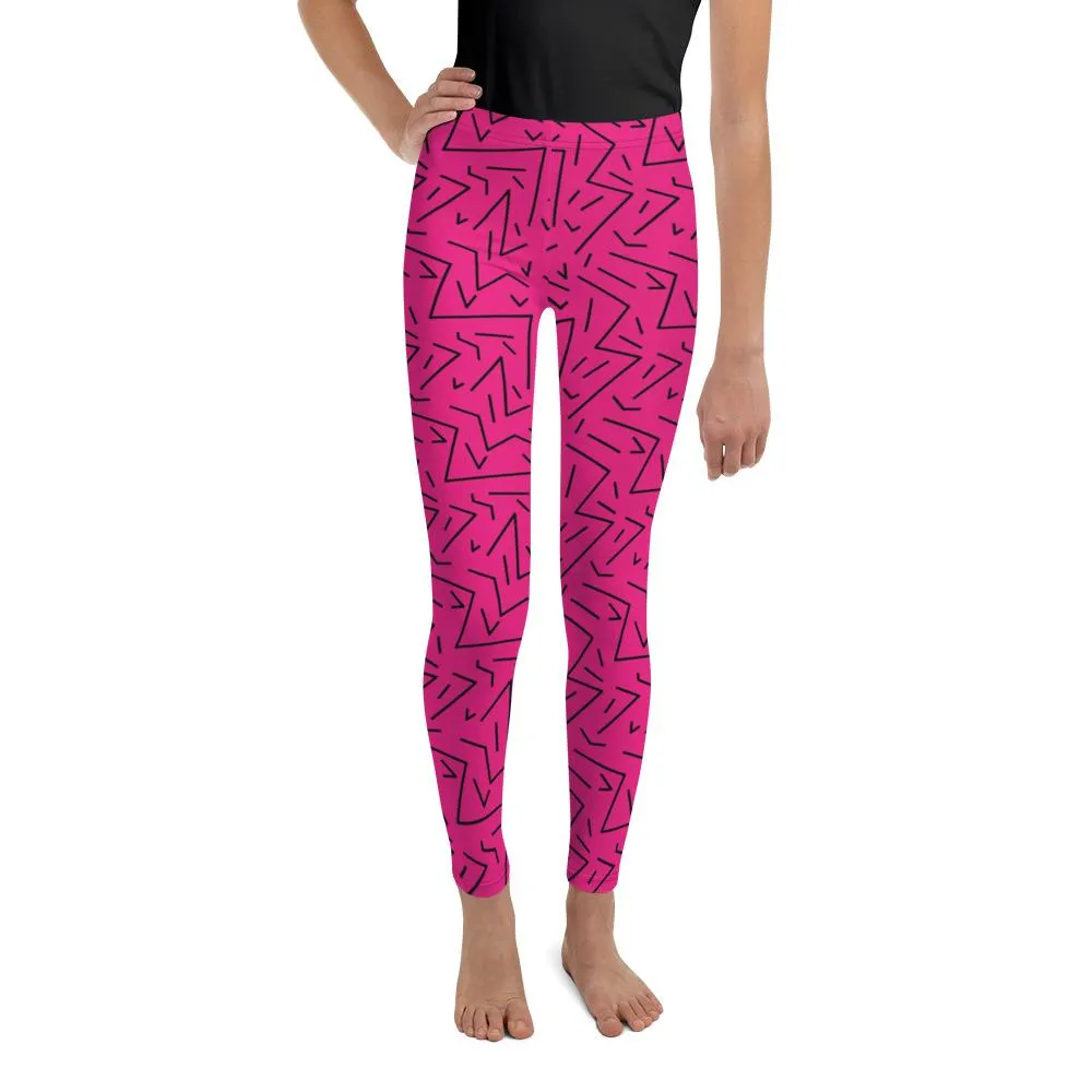 Pink Black Line Youth Leggings