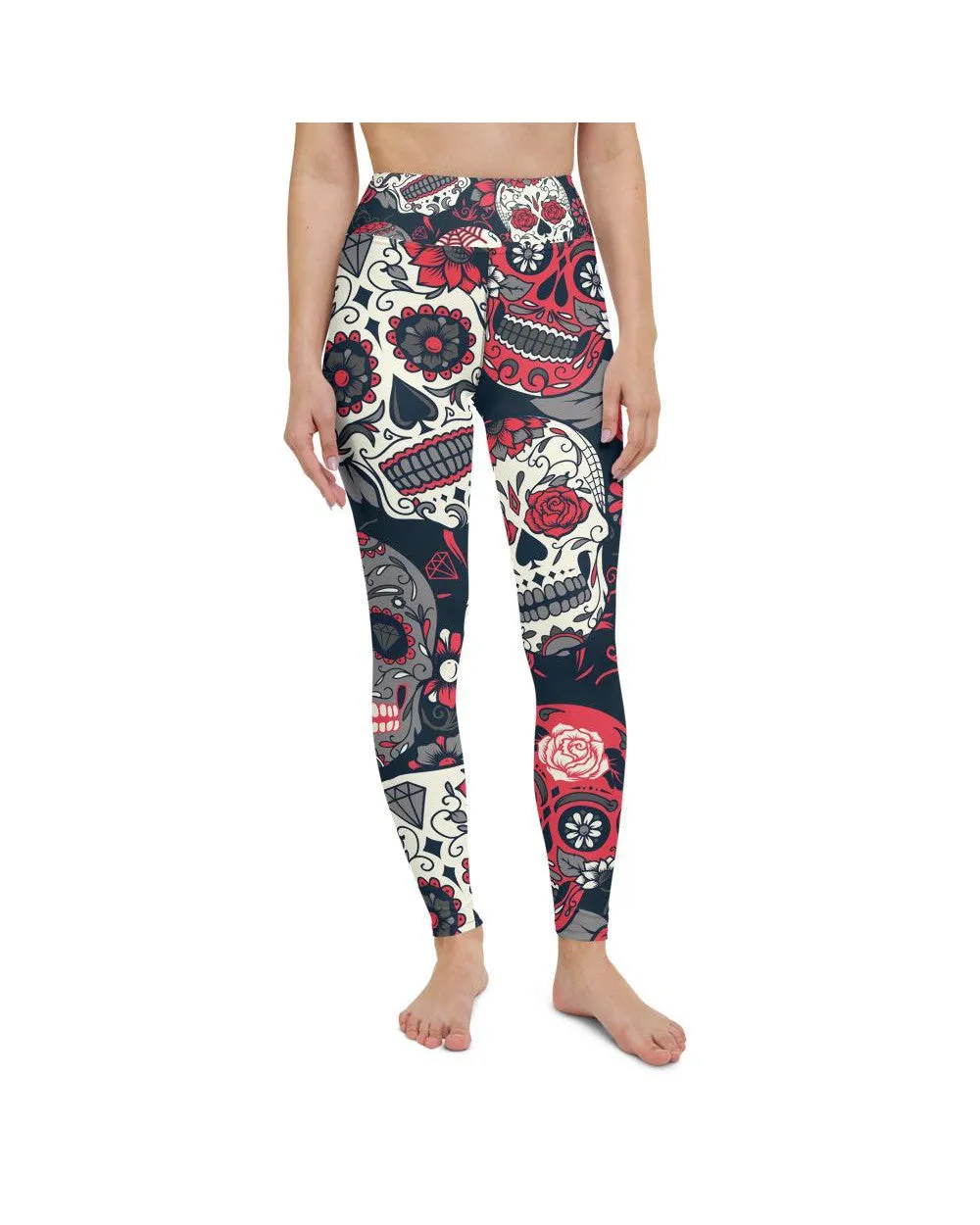 Pink Sugar Skull Yoga Pants