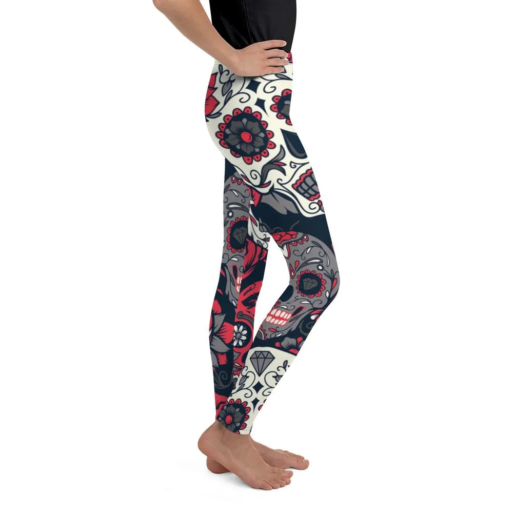 Pink Sugar Skull Youth Leggings