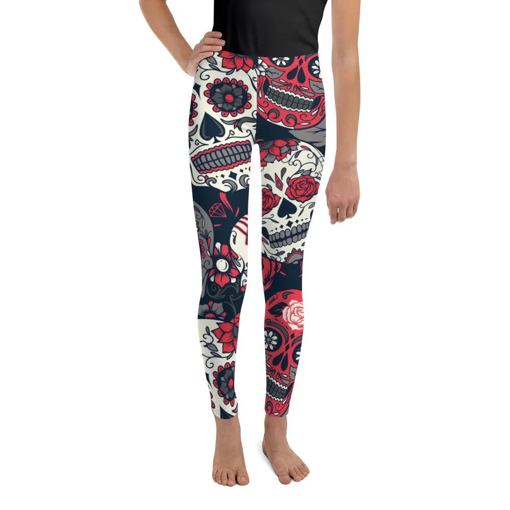 Pink Sugar Skull Youth Leggings