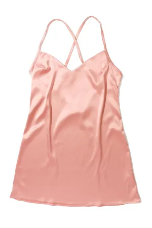 Rosalie Satin Sleep Chemise in Pink