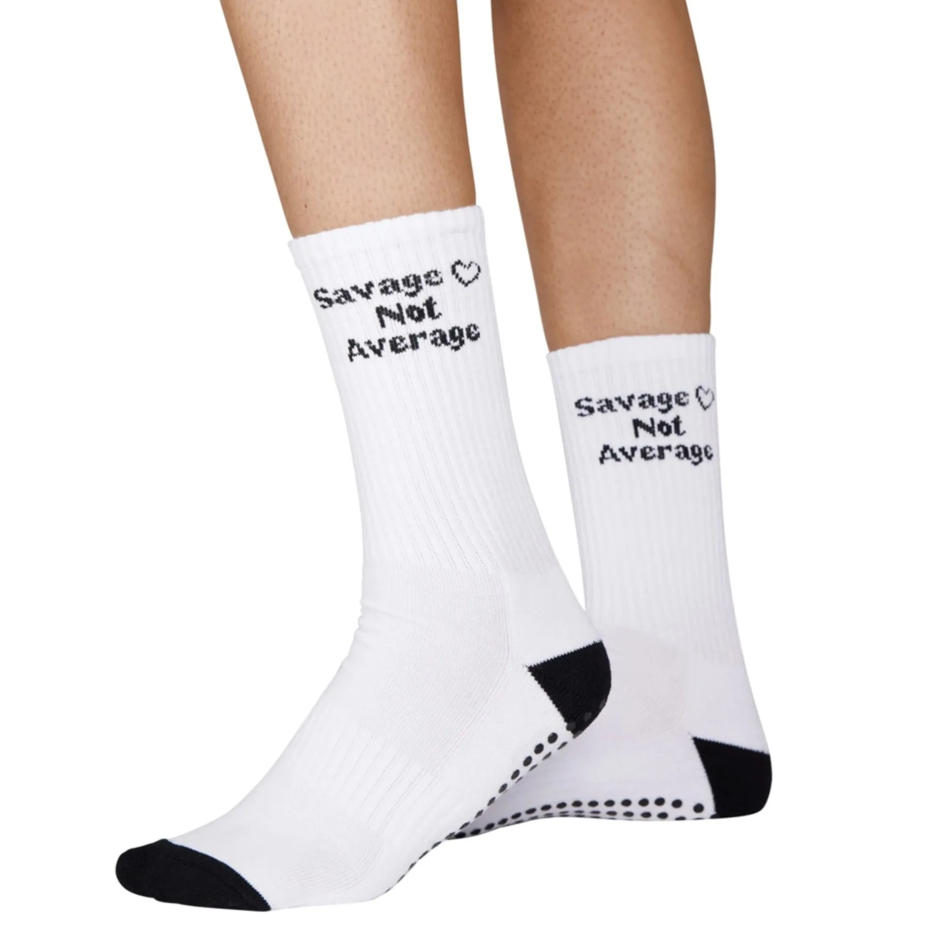 Savage Not Average - Crew Grip Sock (Barre / Pilates)
