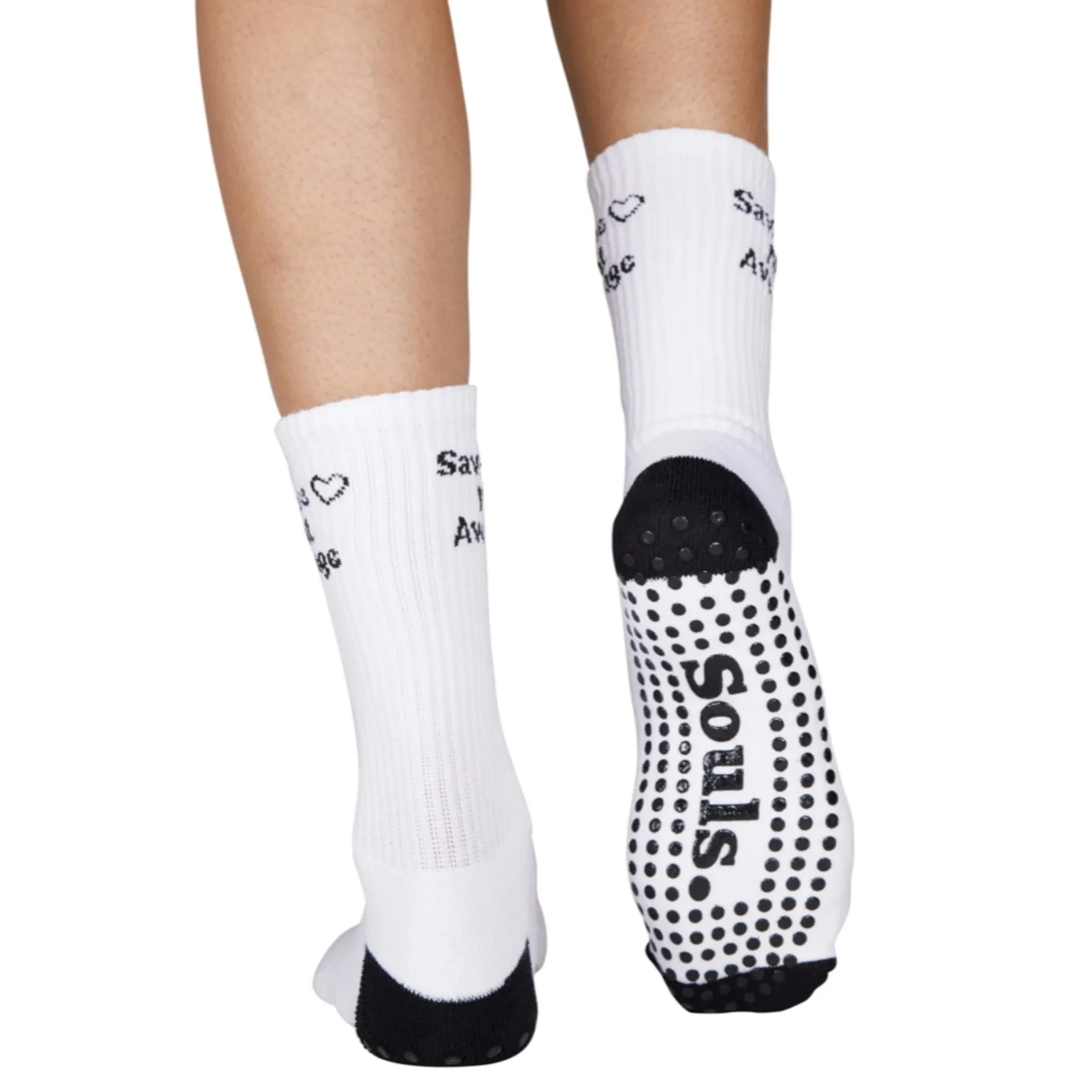 Savage Not Average - Crew Grip Sock (Barre / Pilates)