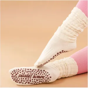 Scrunch Pearl - Crew Grip Sock (Barre / Pilates)
