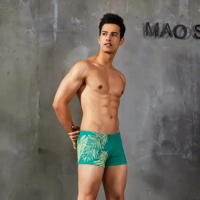 Seobean Men's Swim Trunks - Tropical Leaf Swim Shorts 90802