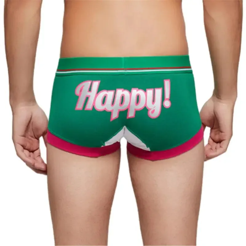 Seobean Merry Christmas Men's Trunks - Shiny Comfort Cotton Trunks 90235