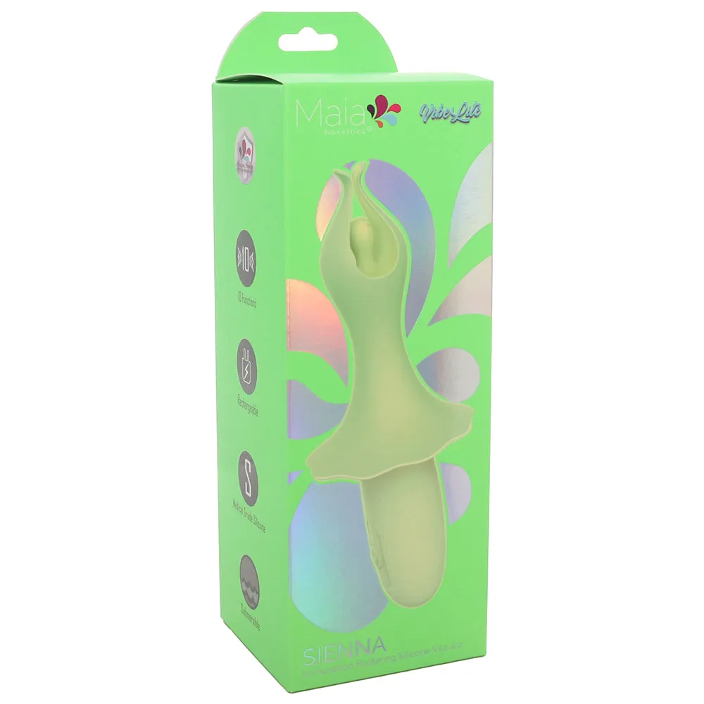 Sienna Fluttering Silicone Vibe in Green