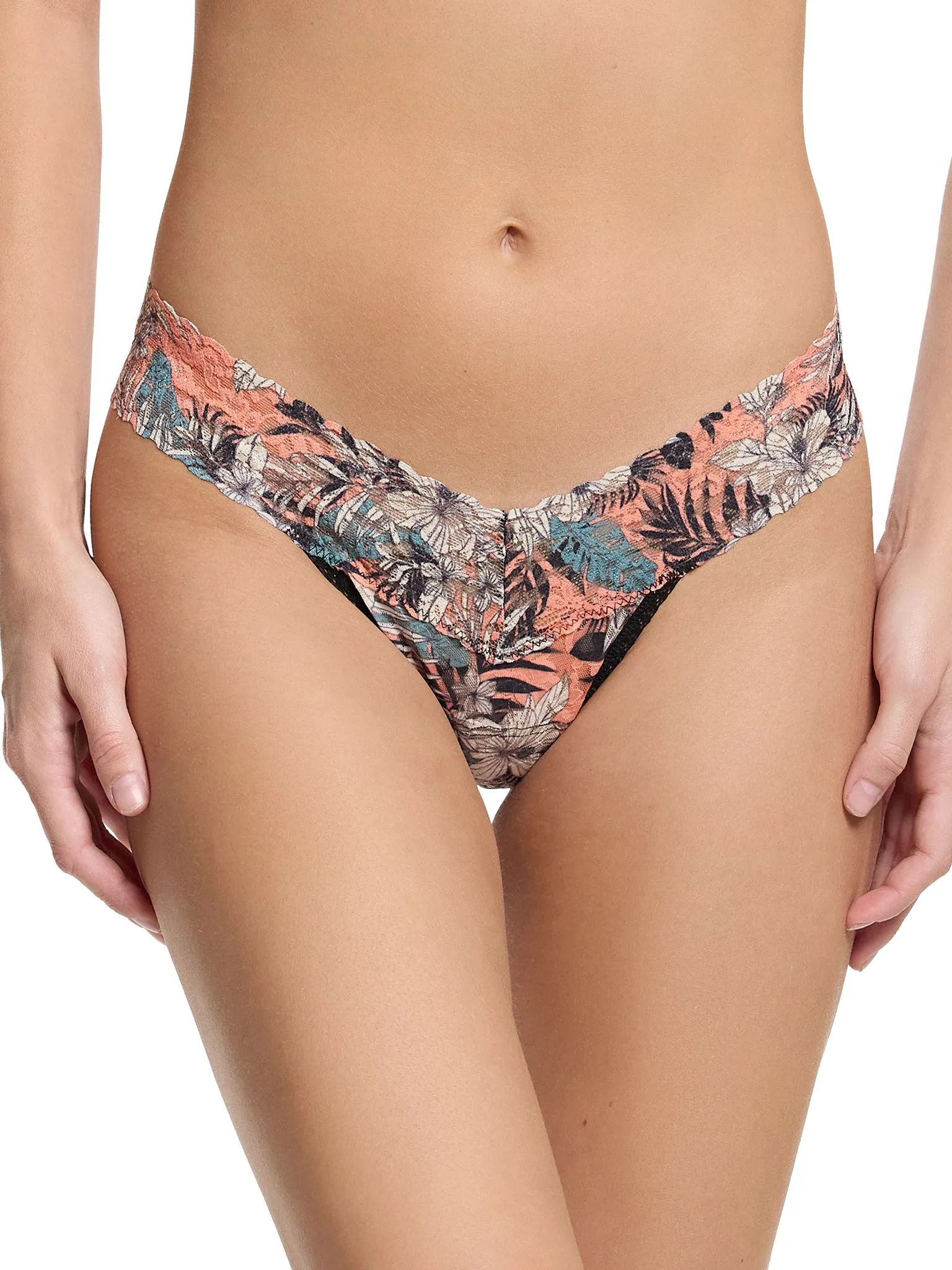 Signature Lace® Low Rise Thong And Saxx Super Soft Vibe Boxer Brief Hibiscus Jungle