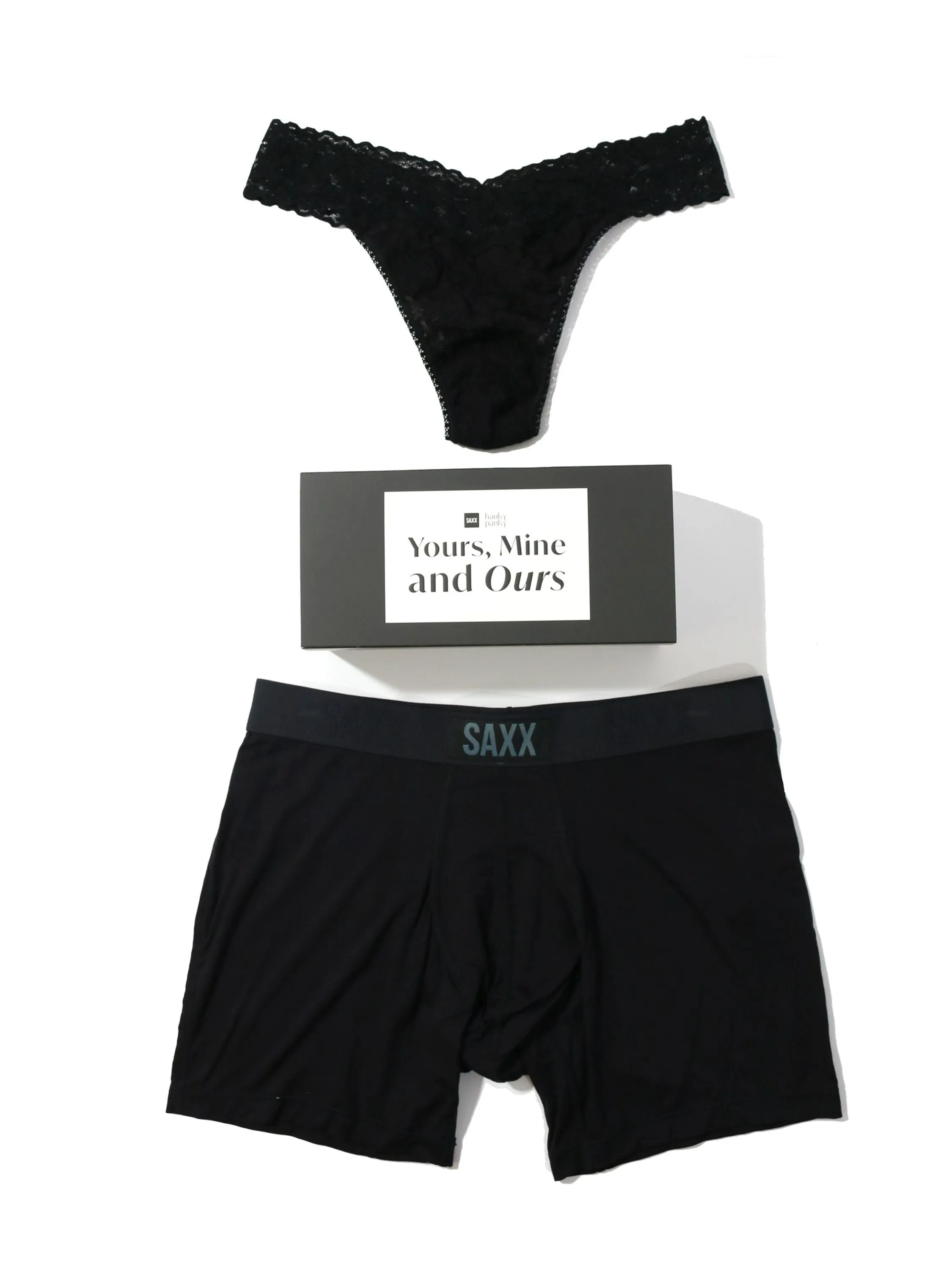 Signature Lace Original Rise Thong and SAXX Super Soft Vibe Boxer Brief