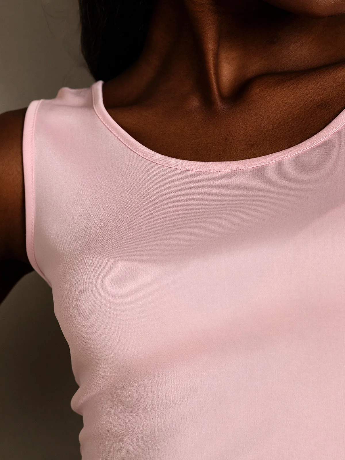 Silk Knitted Lounge Round-Neck Tank Top