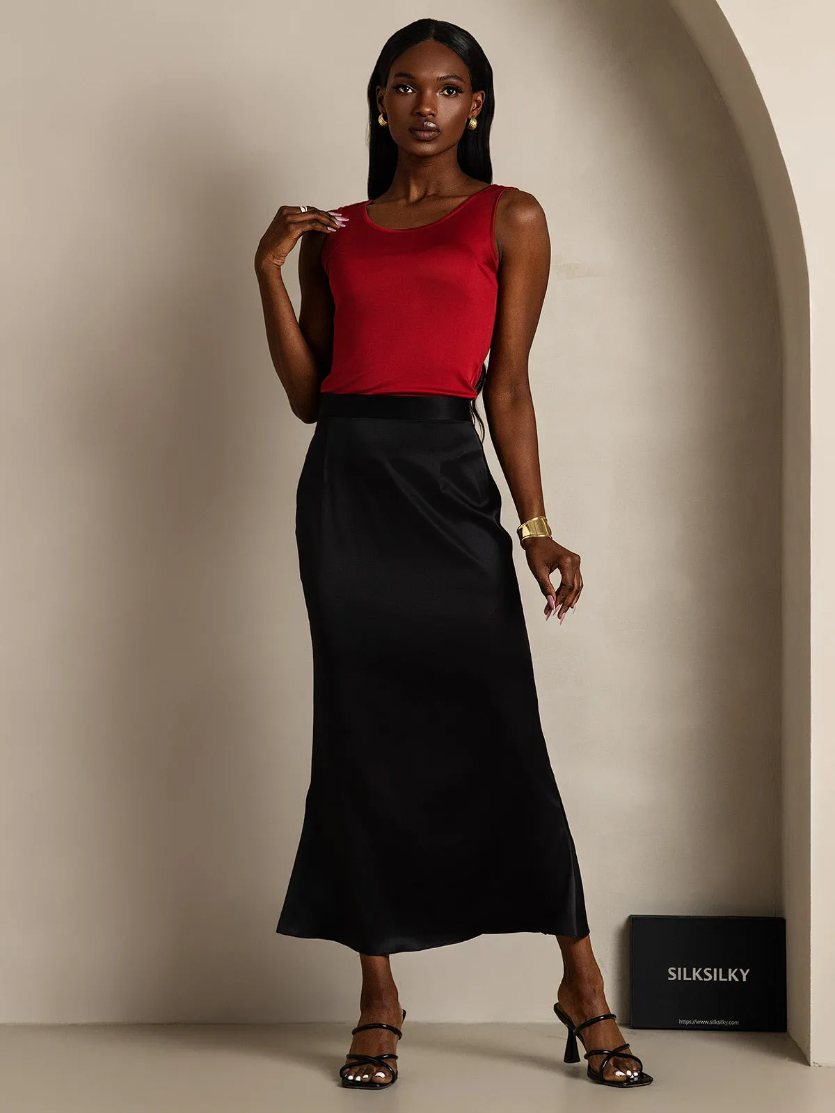 Silk Knitted Lounge Round-Neck Tank Top