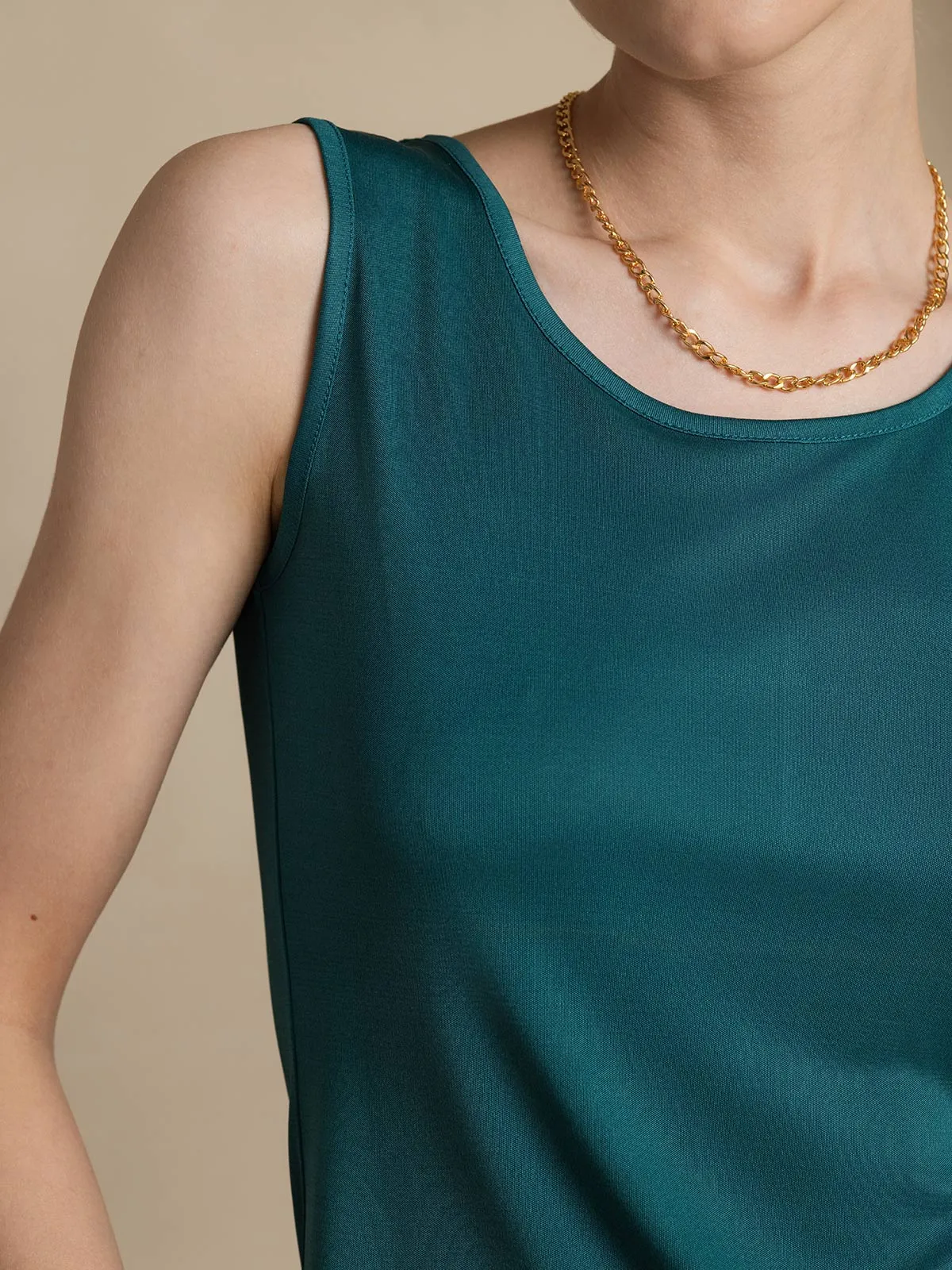 Silk Knitted Lounge Round-Neck Tank Top