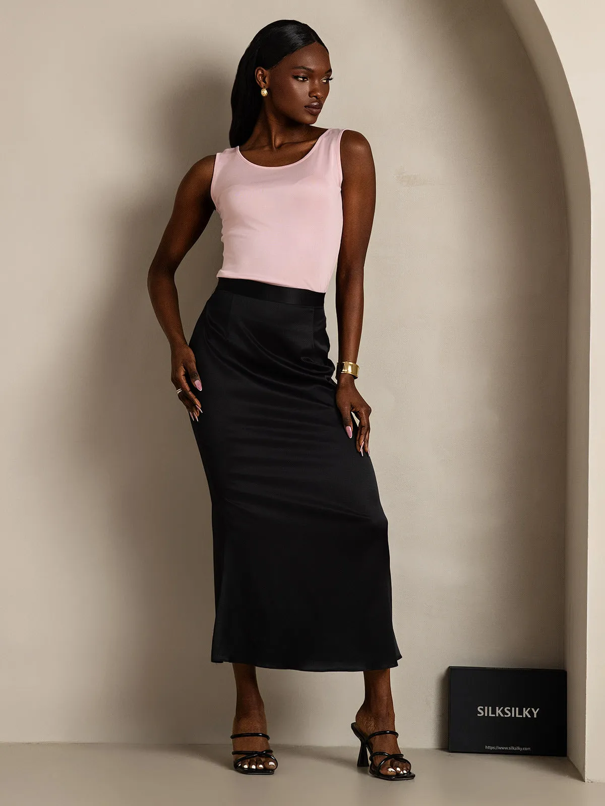 Silk Knitted Lounge Round-Neck Tank Top