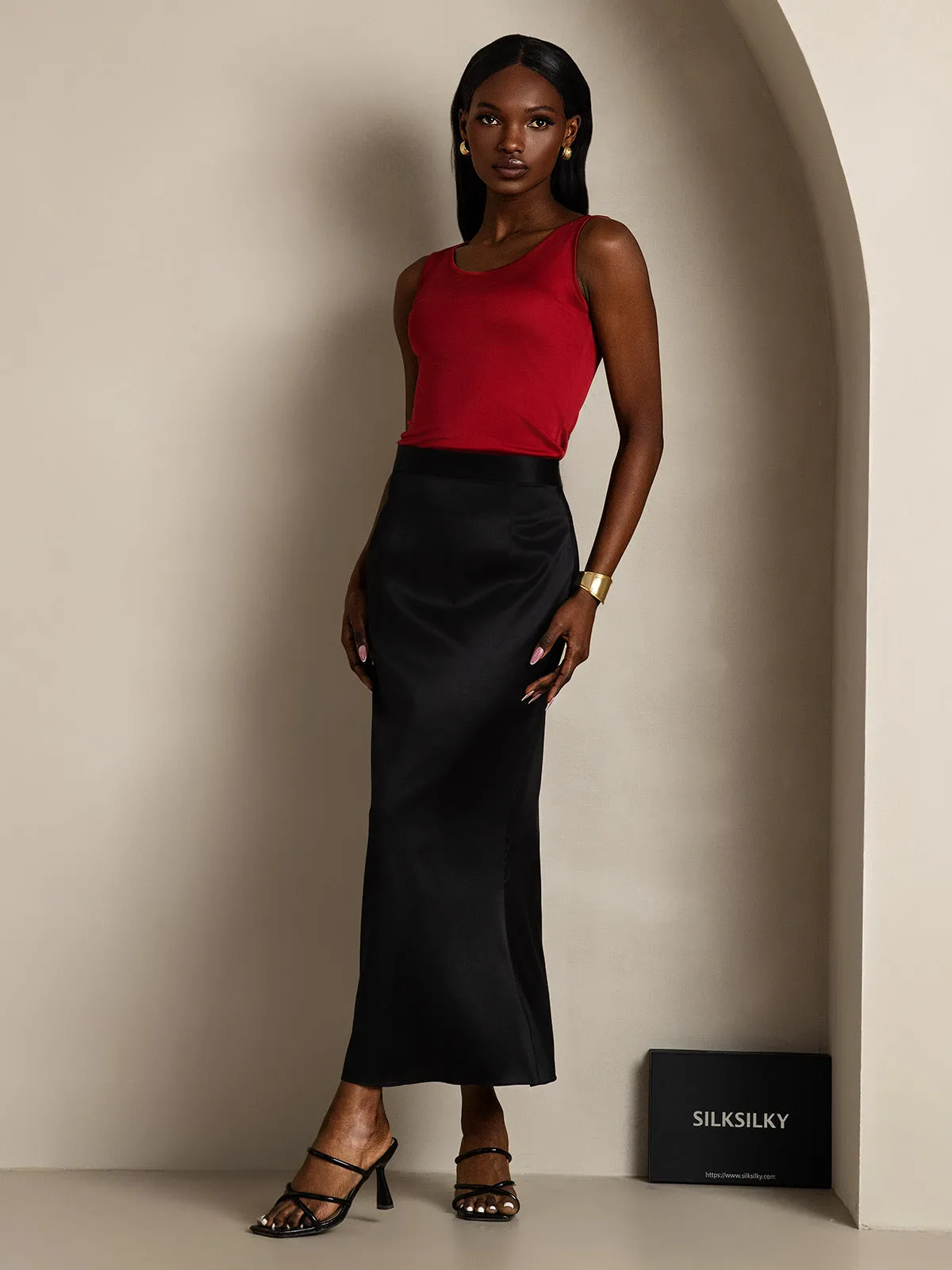 Silk Knitted Lounge Round-Neck Tank Top