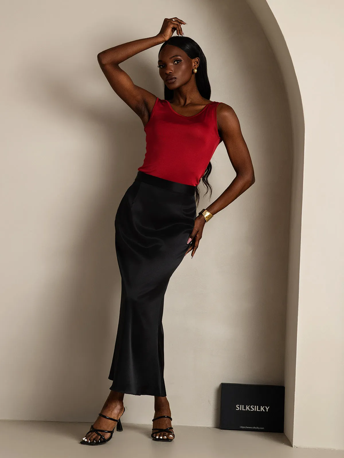 Silk Knitted Lounge Round-Neck Tank Top