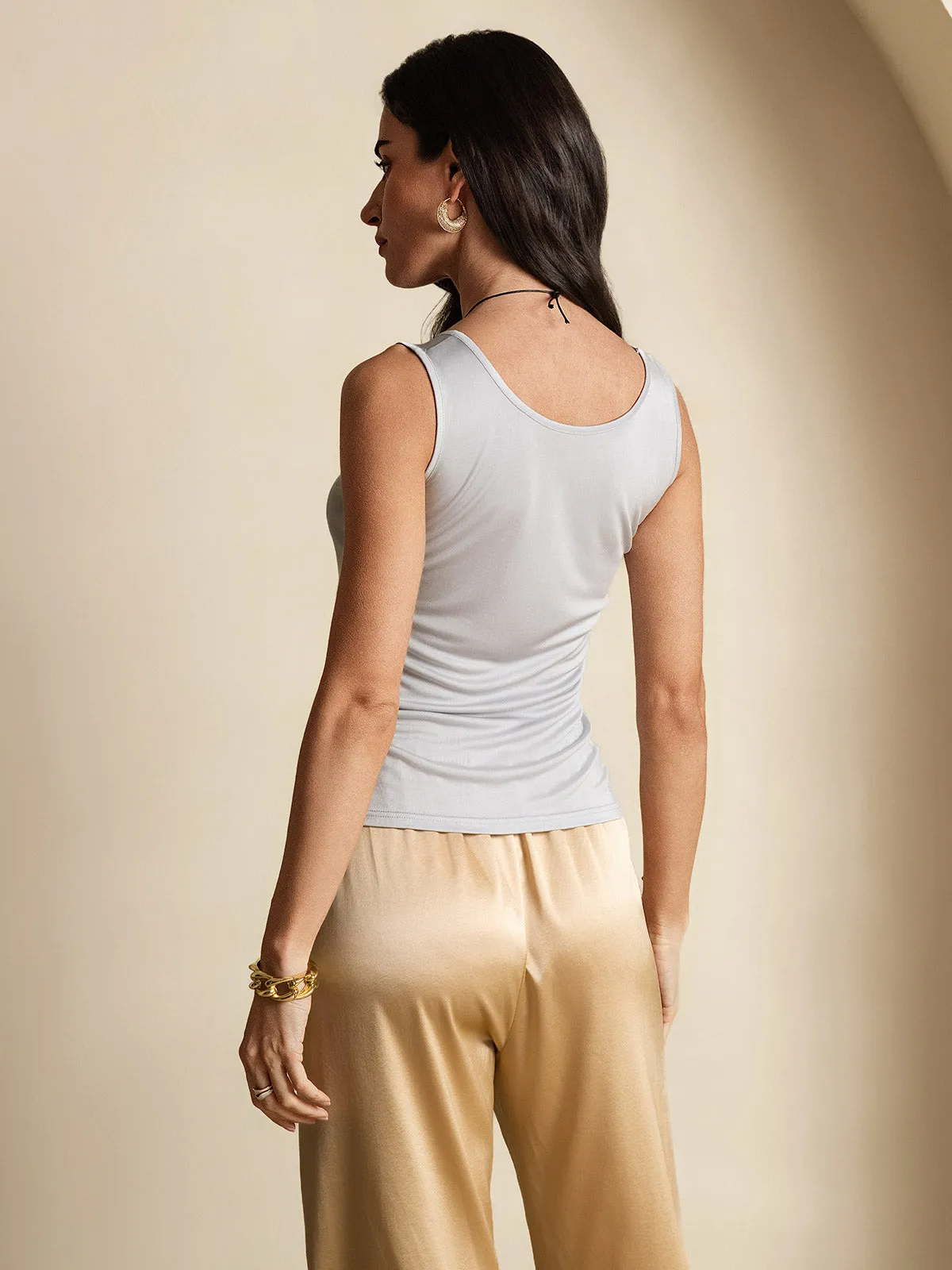 Silk Knitted Lounge Round-Neck Tank Top