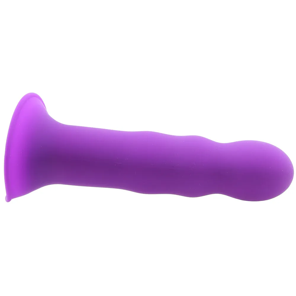 Squeezable Wavy Dildo - Purple