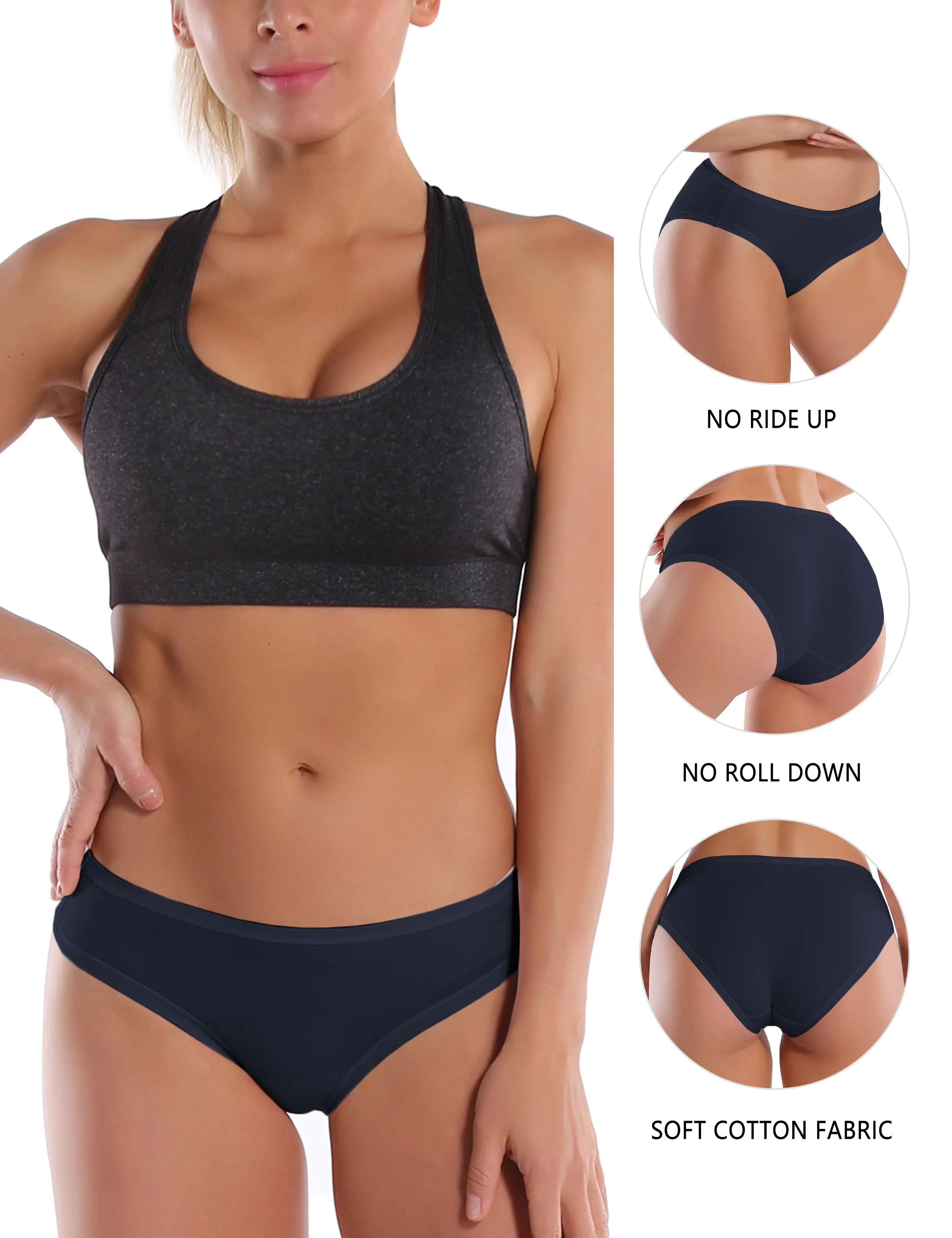 Super Soft Modal Sports Bikini Underwear darknavy_Running