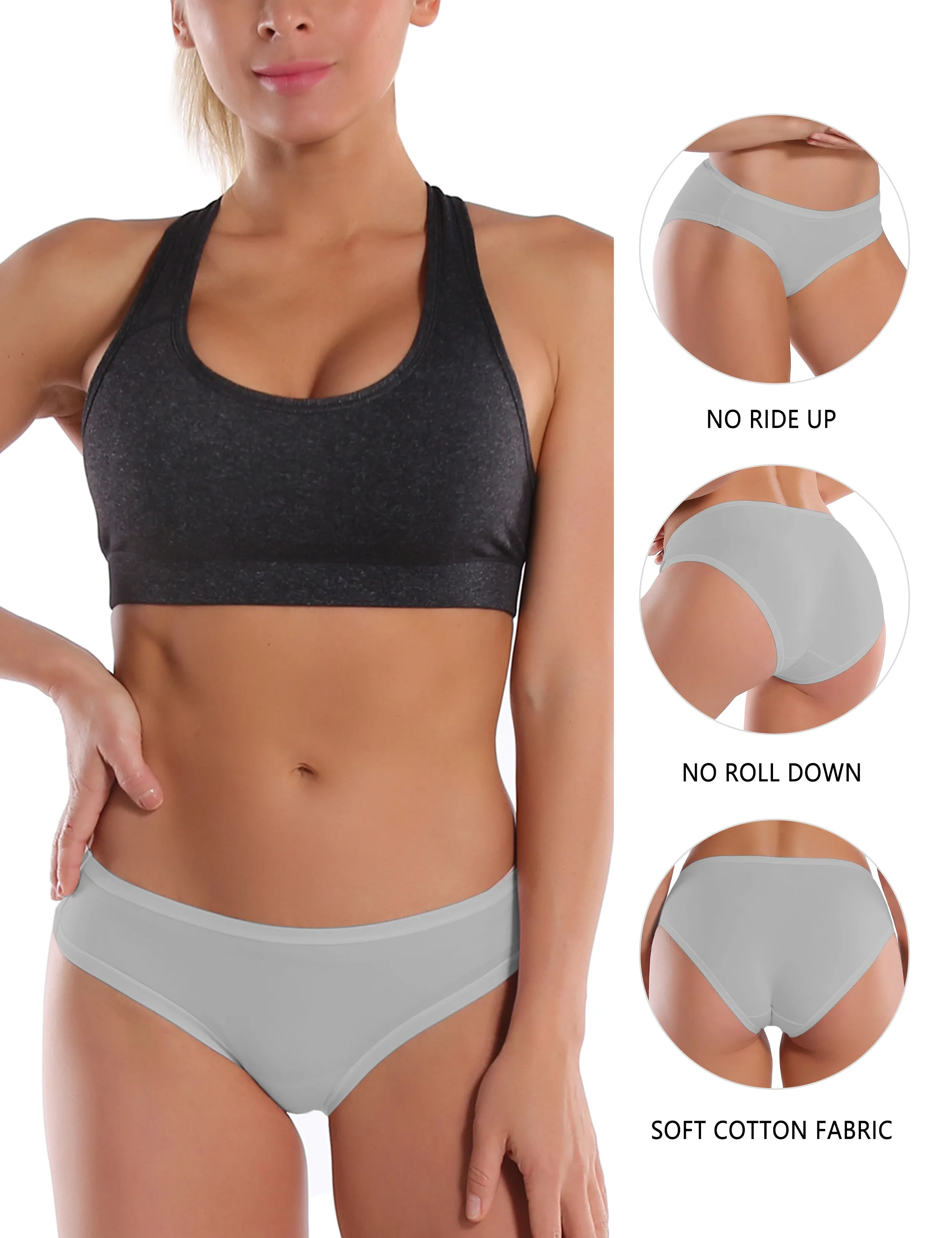 Super Soft Modal Sports Bikini Underwear lightgray_Pilates