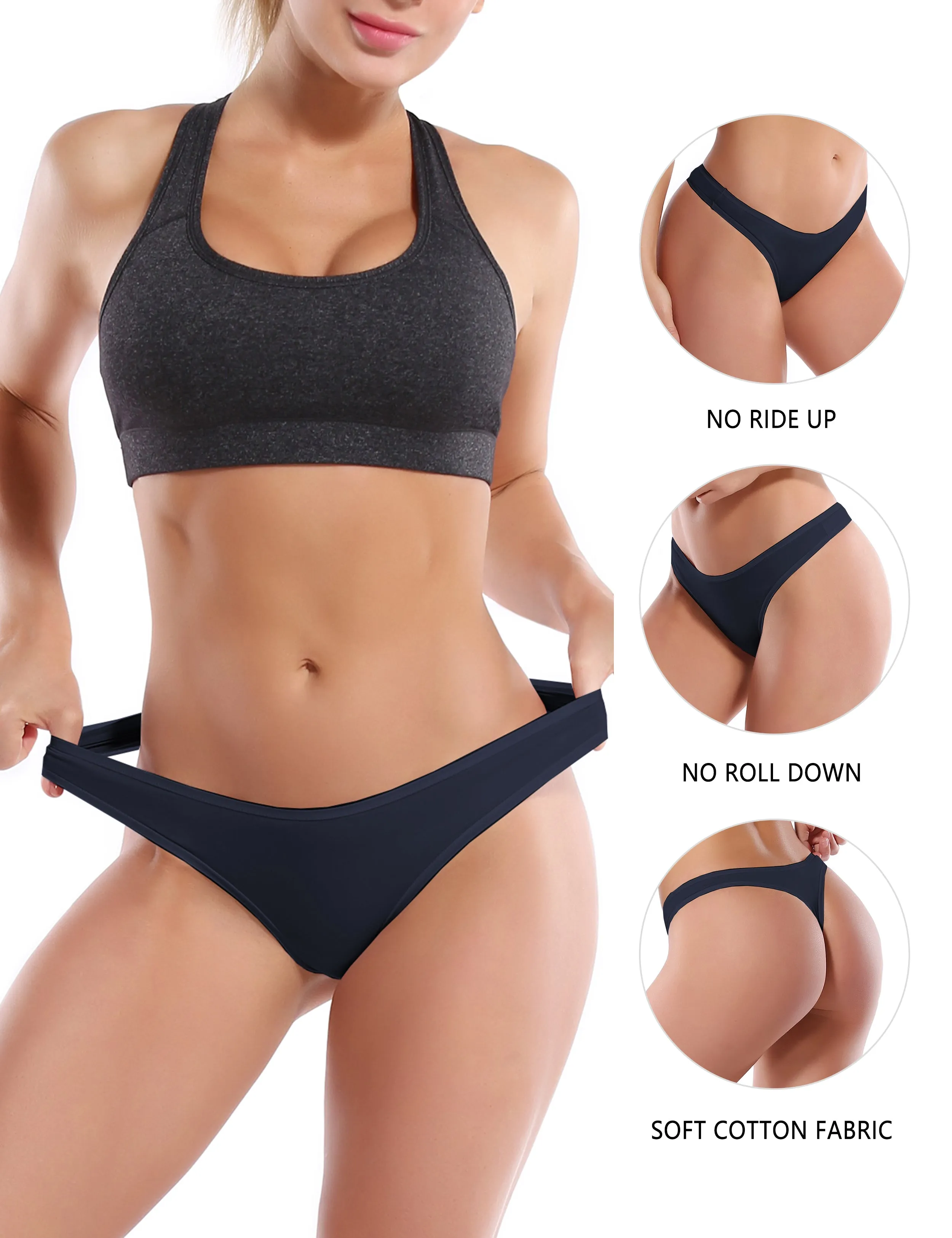Super Soft Modal Sports Thongs underwear darknavy_Jogging