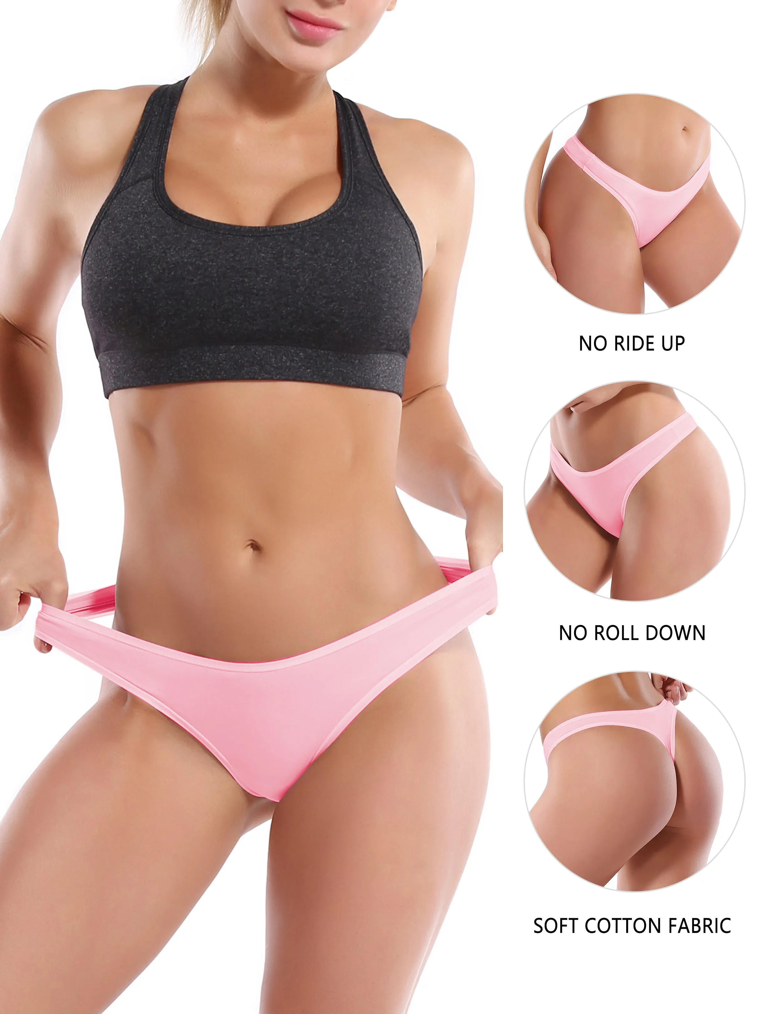 Super Soft Modal Sports Thongs underwear lightpink_Pilates