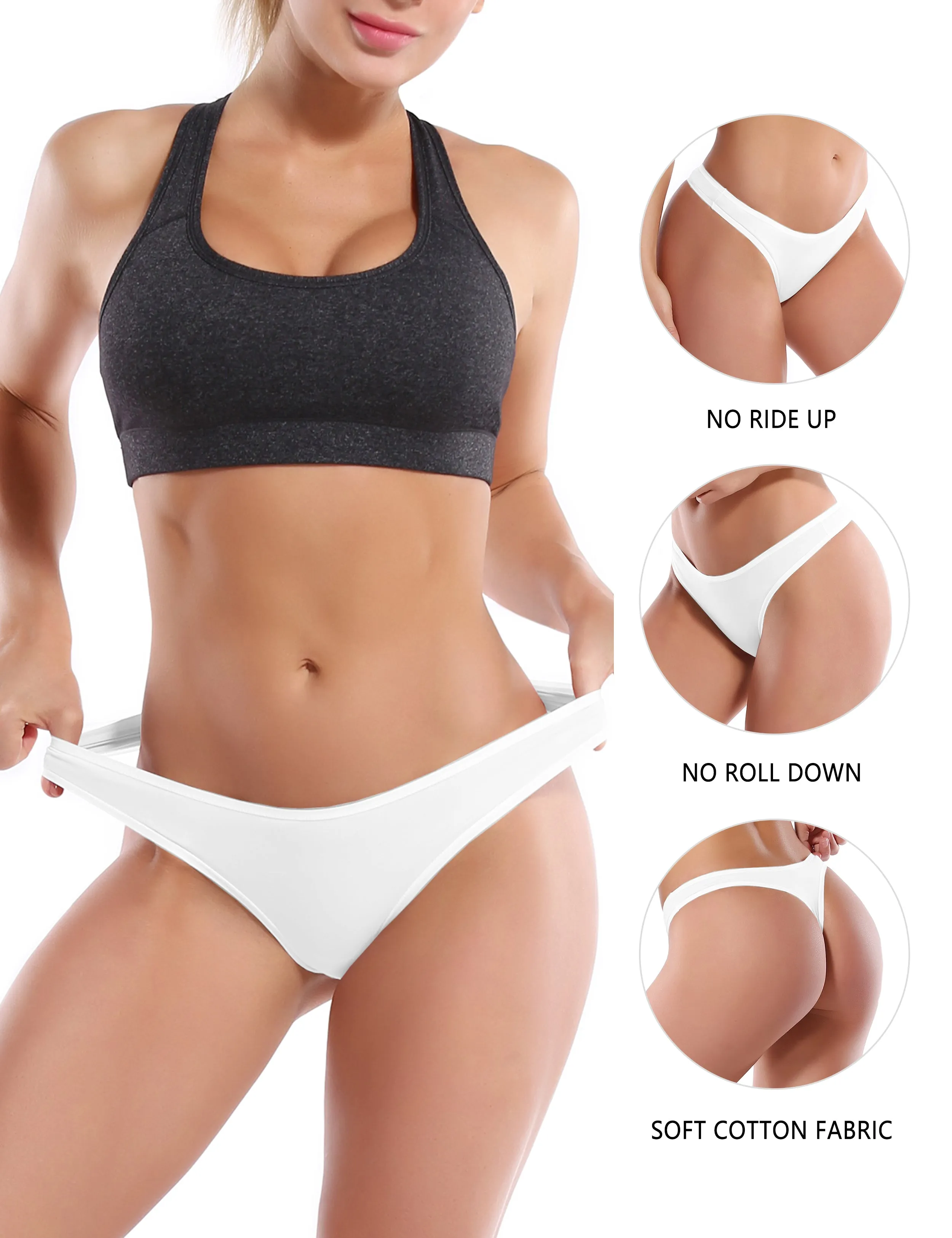 Super Soft Modal Sports Thongs underwear white_Biking