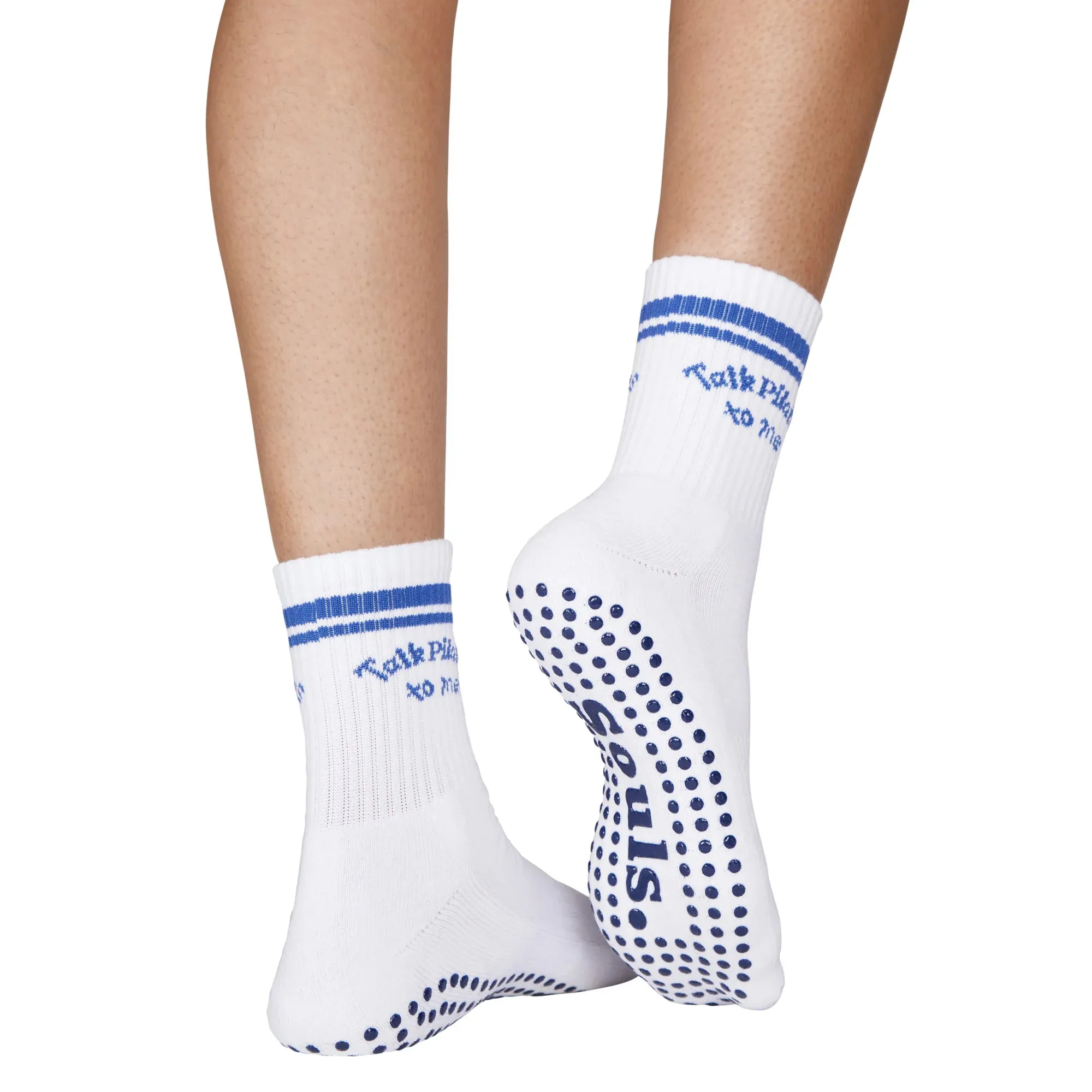 Talk Pilates To Me - Crew Grip Sock (Barre / Pilates)