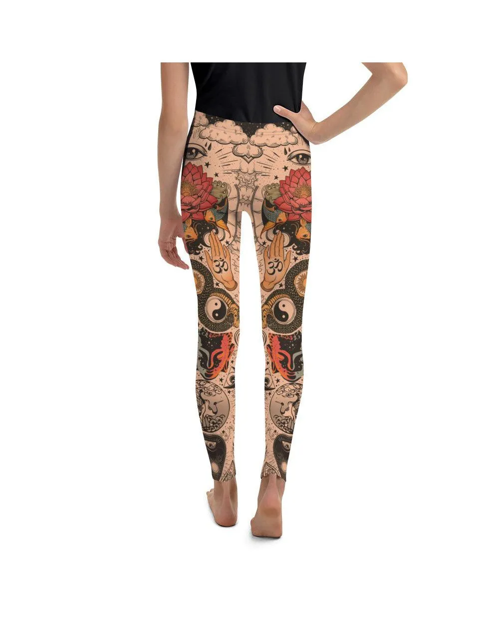 Tattooed Lotus Youth Leggings