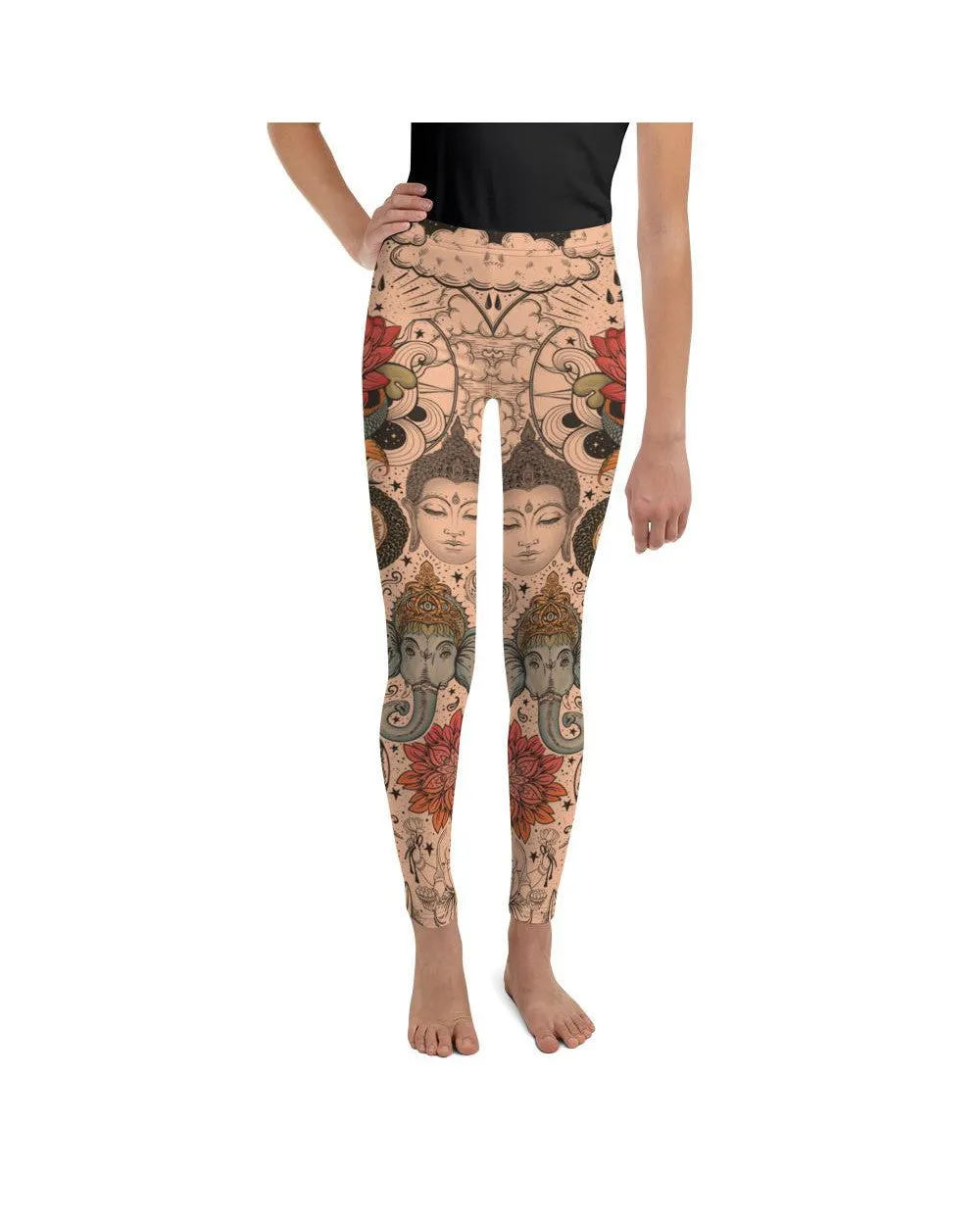 Tattooed Lotus Youth Leggings