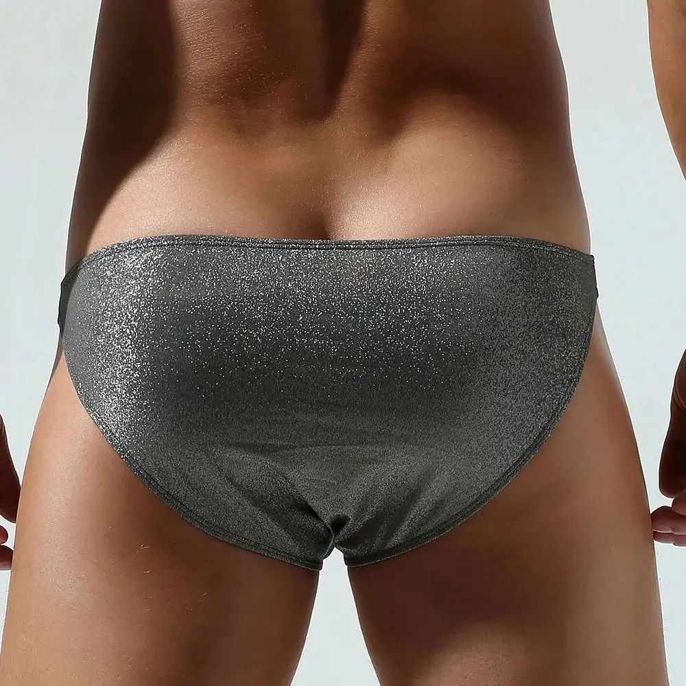 Tauwell Men's Shiny Briefs - Low-Rise Sexy Underwear with Lurex & Spandex 24107