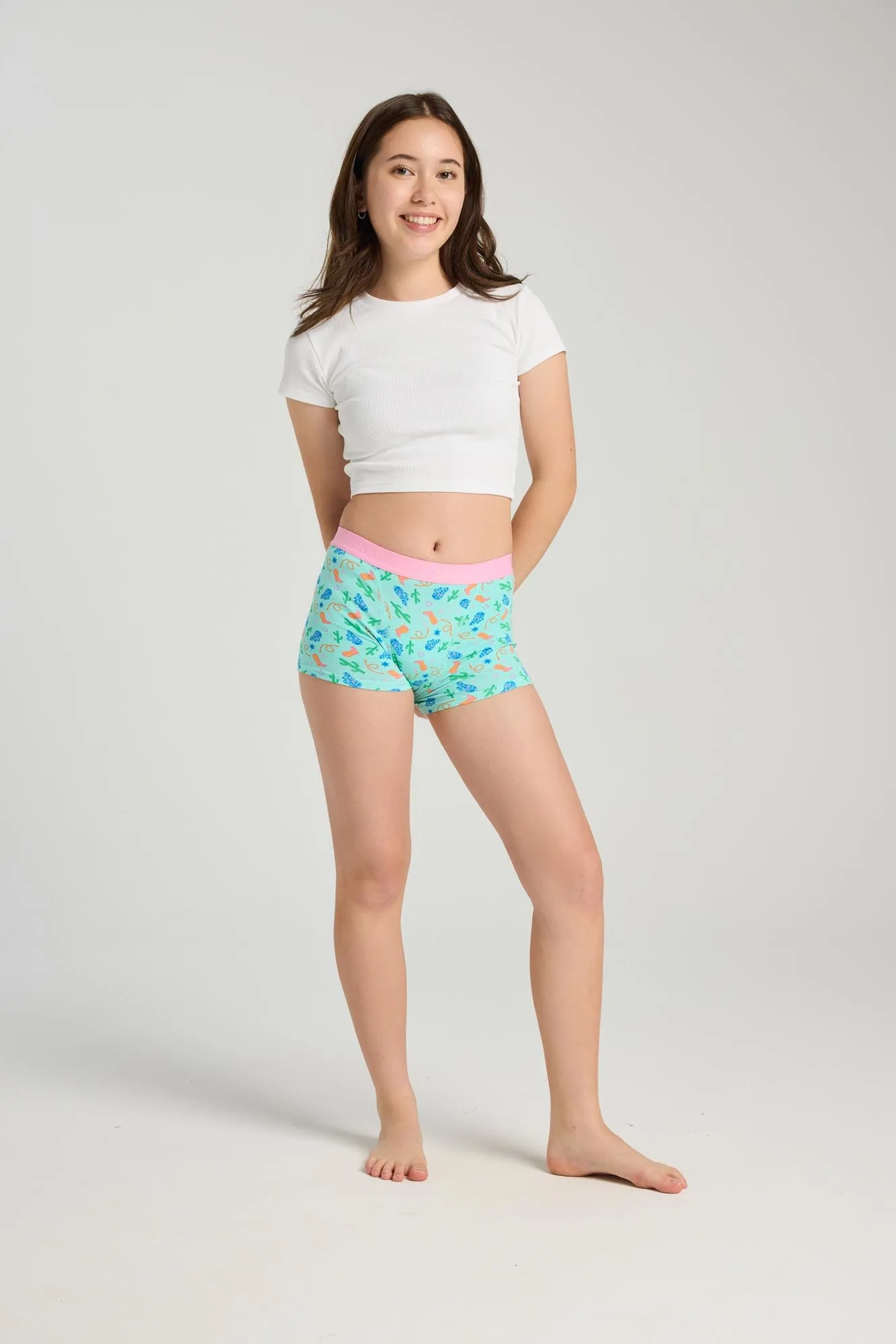 Teen Hipster Boyshort Moderate Wild West Green