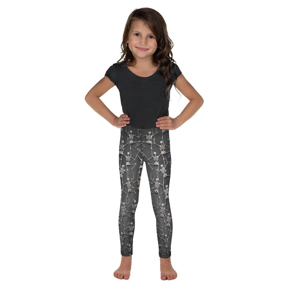 Tiny Skeletons Creeping Up Kid's Leggings