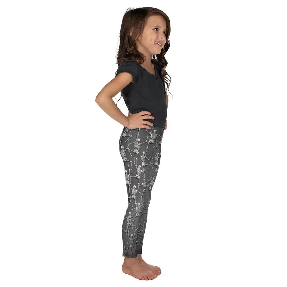 Tiny Skeletons Creeping Up Kid's Leggings