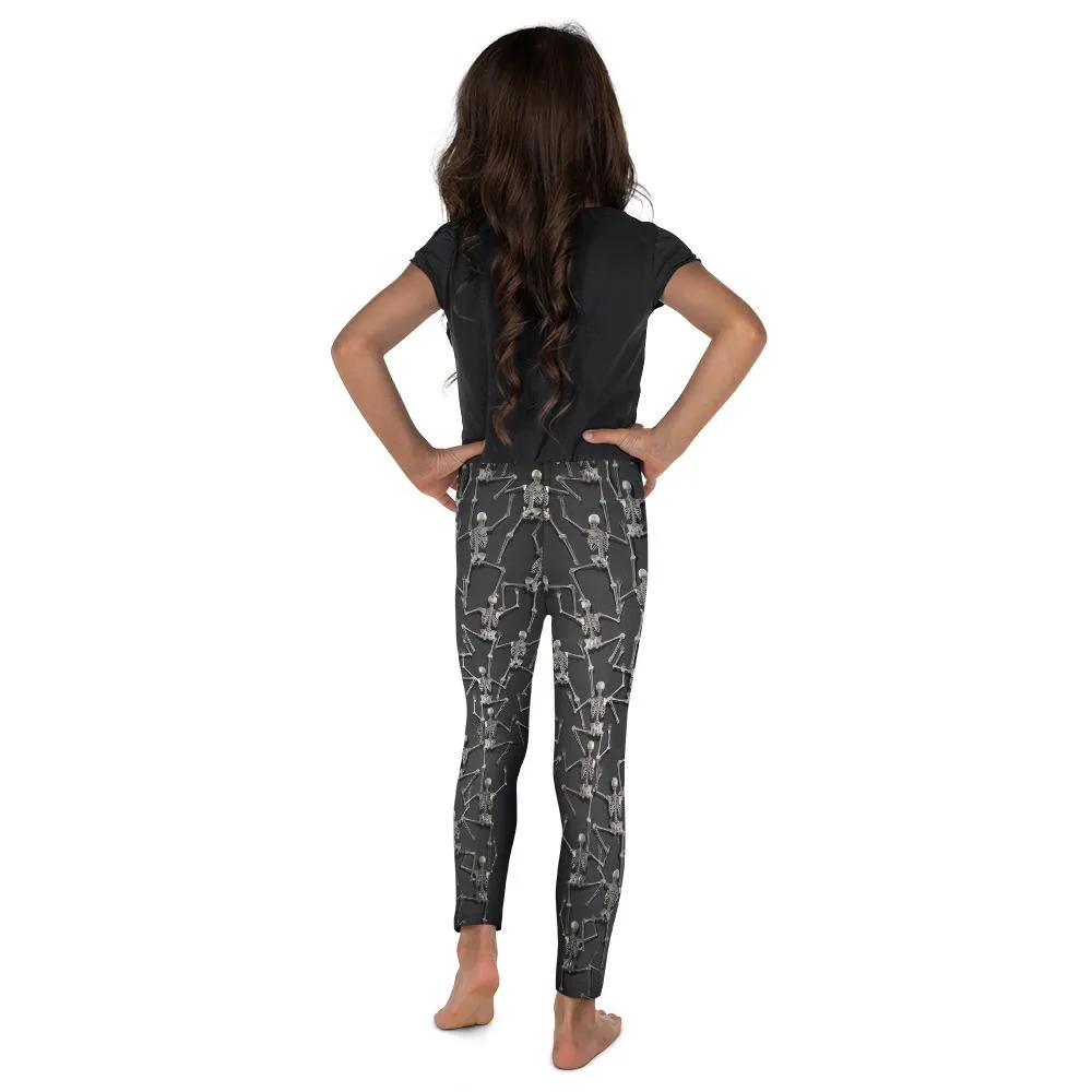 Tiny Skeletons Creeping Up Kid's Leggings
