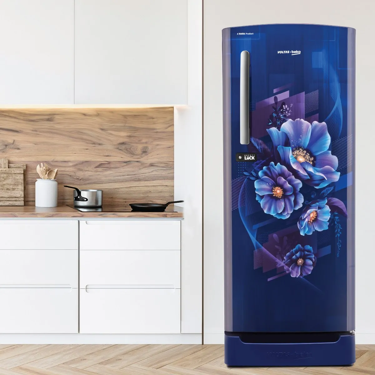 Voltas Beko 185 L, 5 Star, Direct Cool Single Door Refrigerator (Bonita Blue)