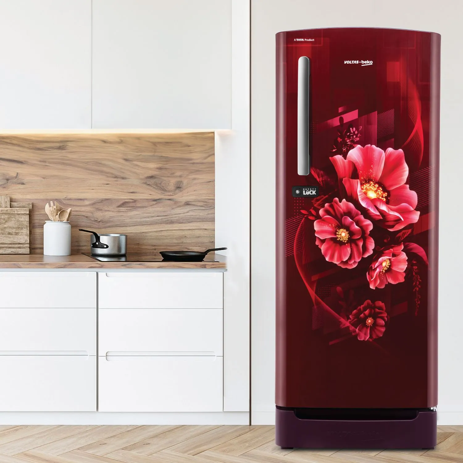 Voltas Beko 185 L, 5 Star, Direct Cool Single Door Refrigerator (Bonita Wine)