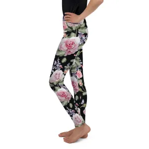 Watercolor Roses & Lavender Youth Leggings